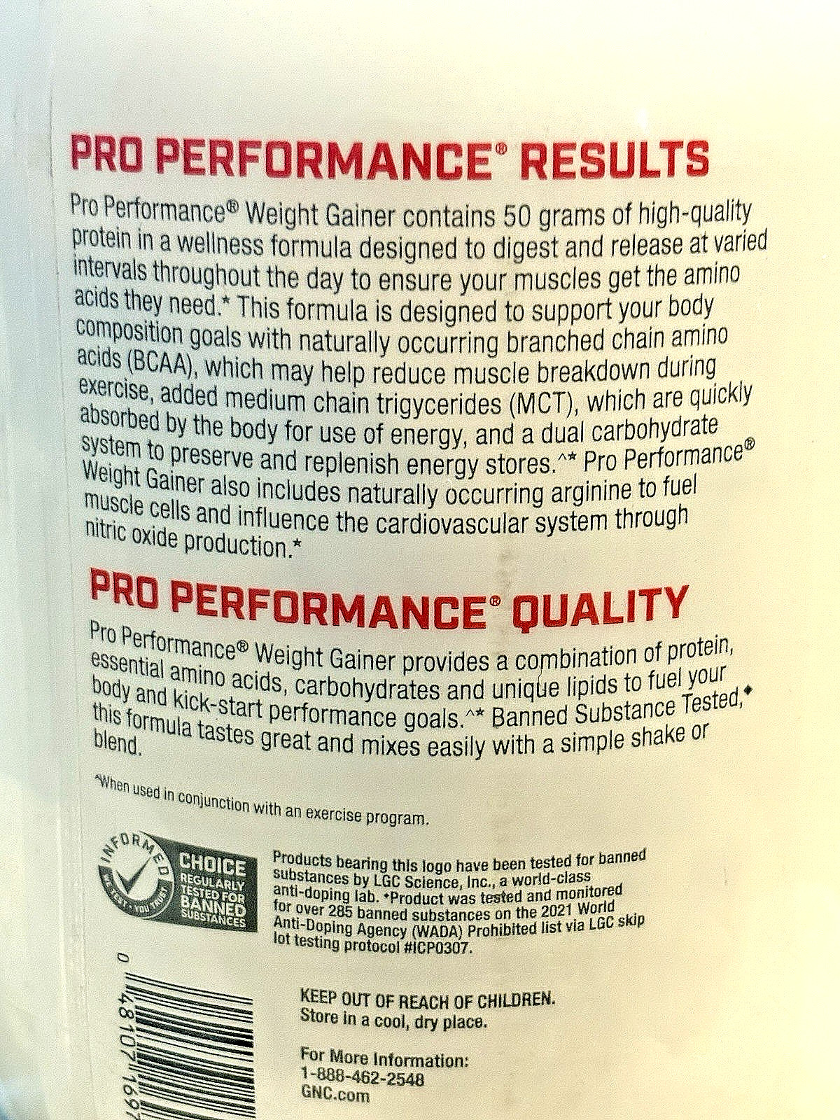 GNC Pro Performance Weight Gainer 50g Protein 700 Calories 6 ServingS Exp 10/26