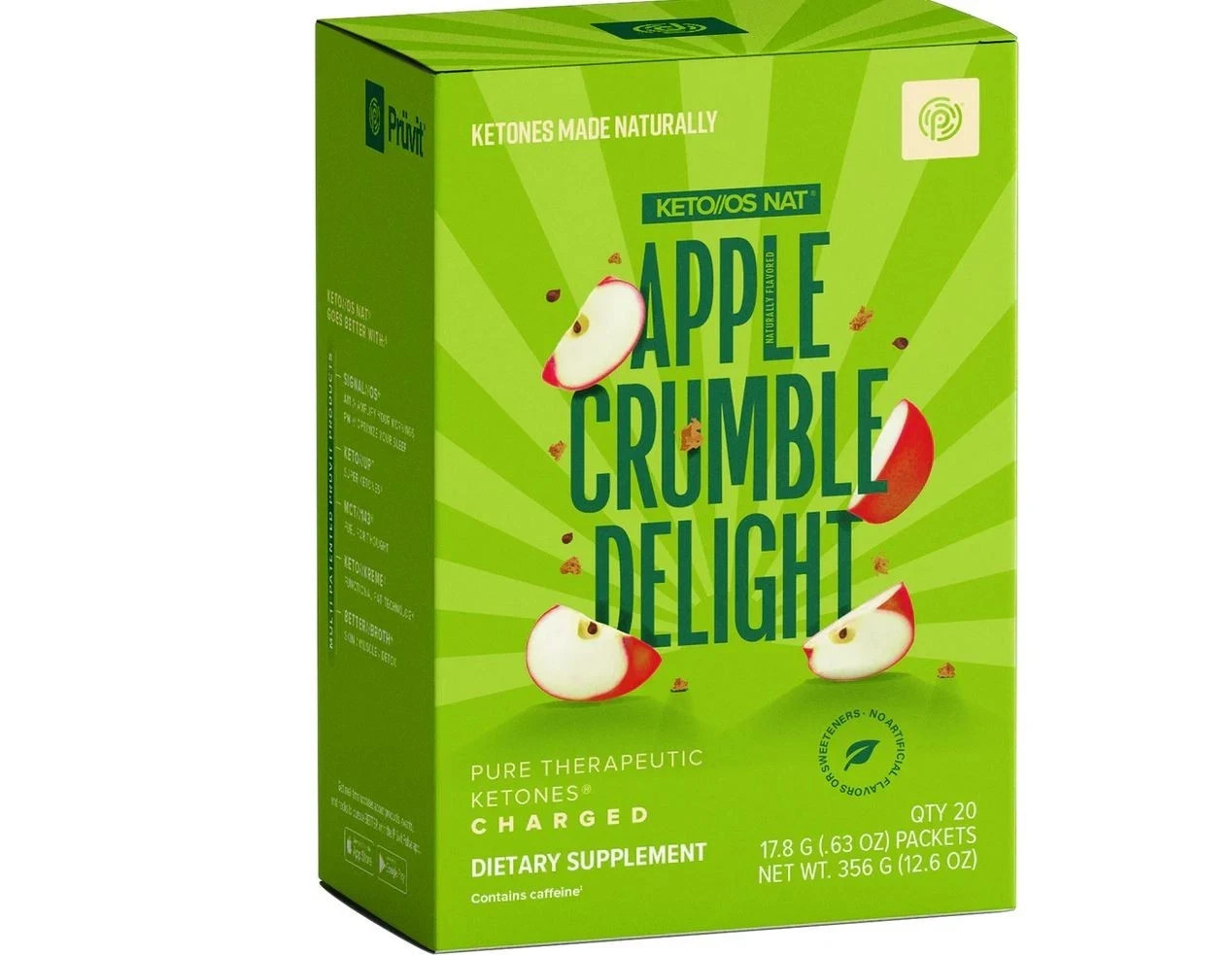 PRUVIT Keto OS NAT APPLE CRUMBLE DELIGTH Charged 20 Pack Sealed New Free Ship