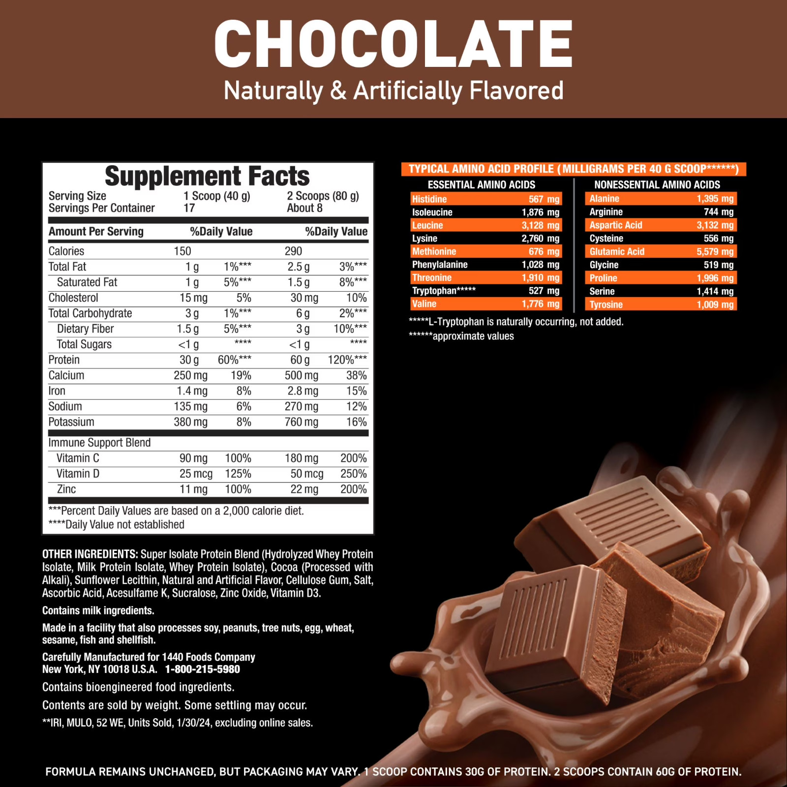 Body Fortress Super Advanced 100% Ultra-filtered Isolate Protein Powder, Chocola