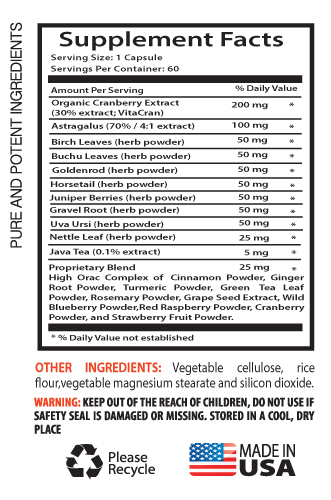 Detoxify Kidneys – KIDNEY SUPPORT – Bladder Health – Kidney Boost – 2 B 120 Ct