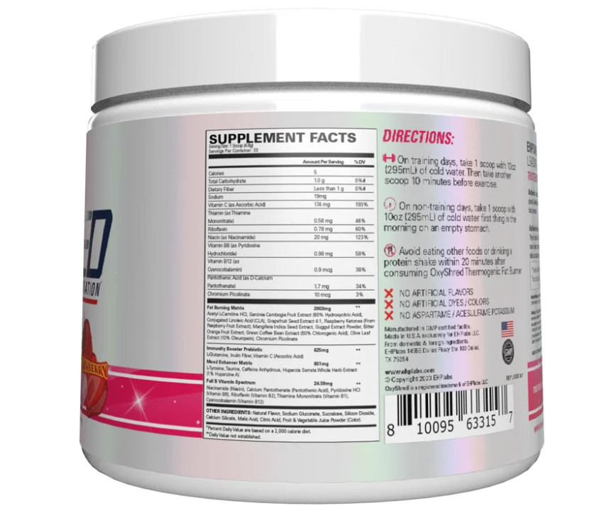EHP Labs OxyShred Pre Workout Cosmic Blast 33 Servings Powder