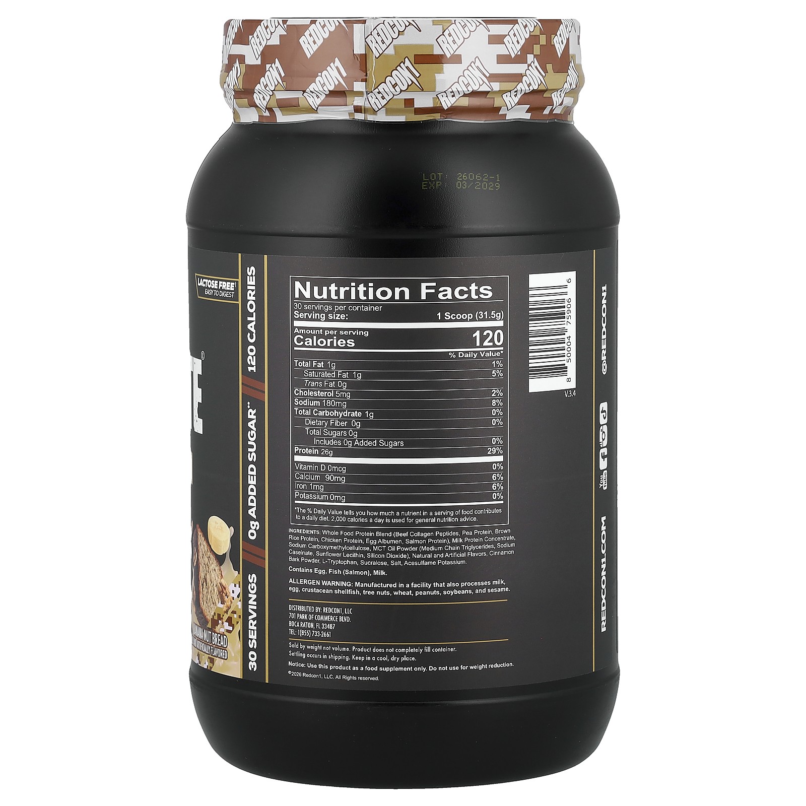 MRE Lite, Whole Food Protein, Banana Nut Bread, 2.08 lb (945 g)