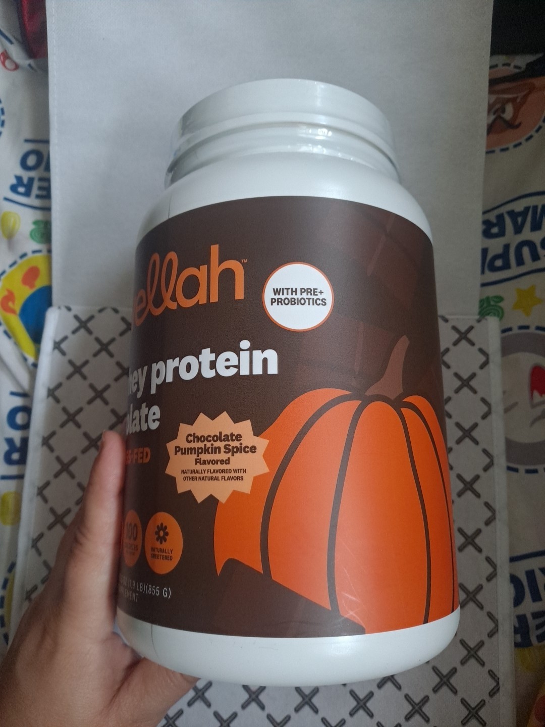 Wellah Grass-Fed Whey Protein Isolate Powder Chocolate Pumpkin Spice 30 Servings