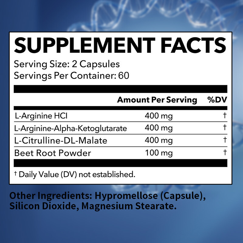 L-Arginine + L-Citrulline Extra Strength Nitric Oxide & Circulation Boost