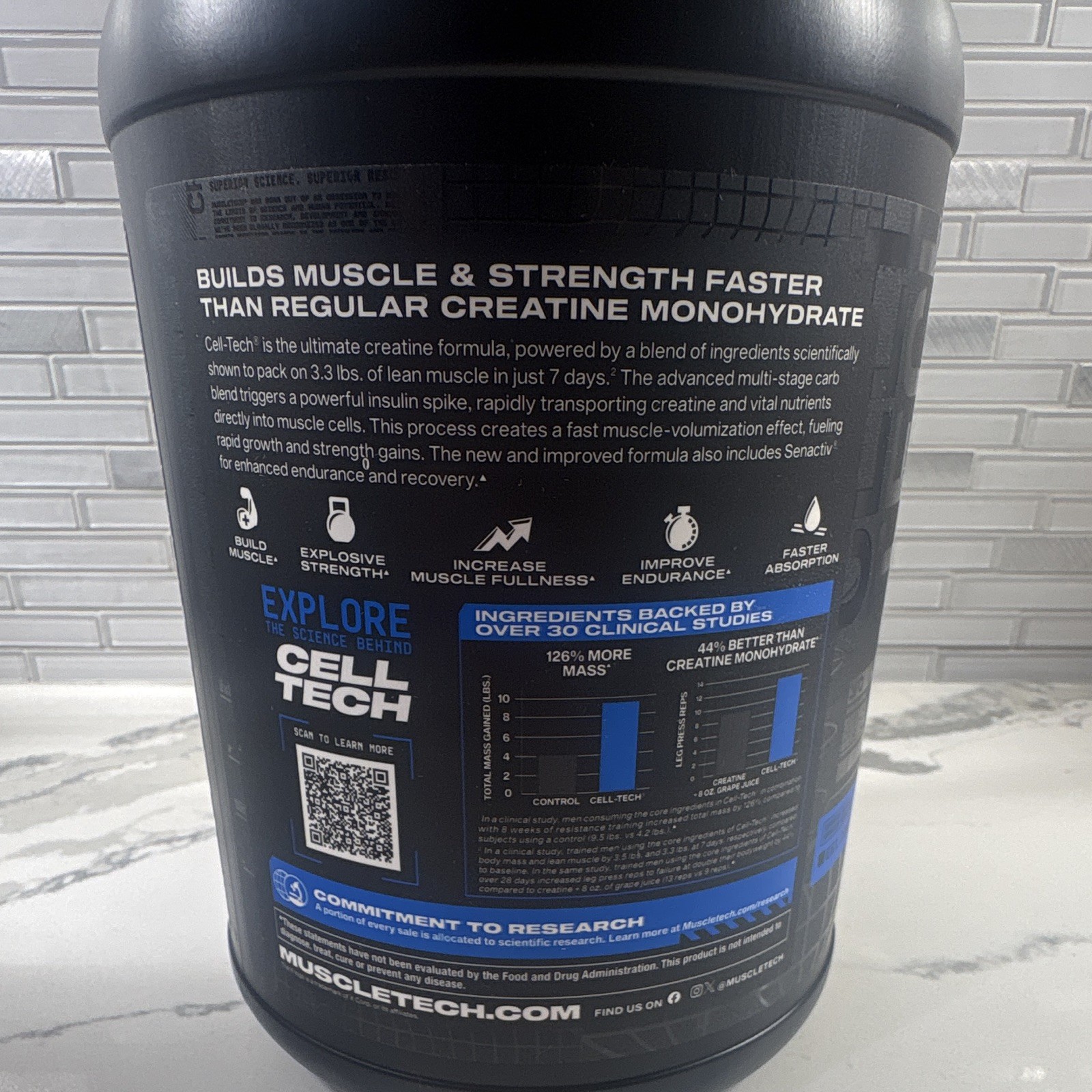 BRAND NEW*MuscleTech Cell-Tech Creatine Max Strength Powder, Fruit Punch 2.90 lb