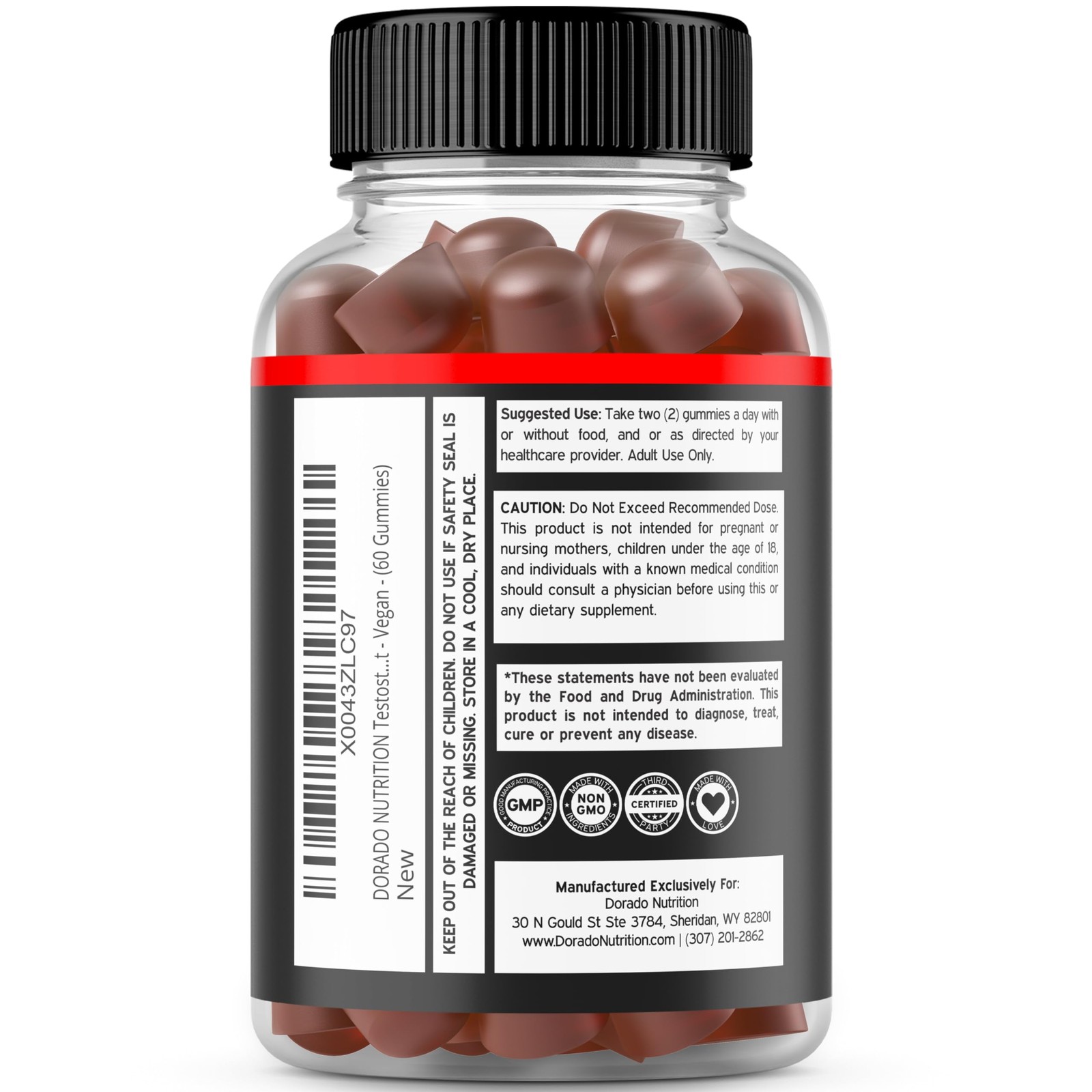 Testosterone Gummies for Men (60 Count) 60 Count (Pack of 1)