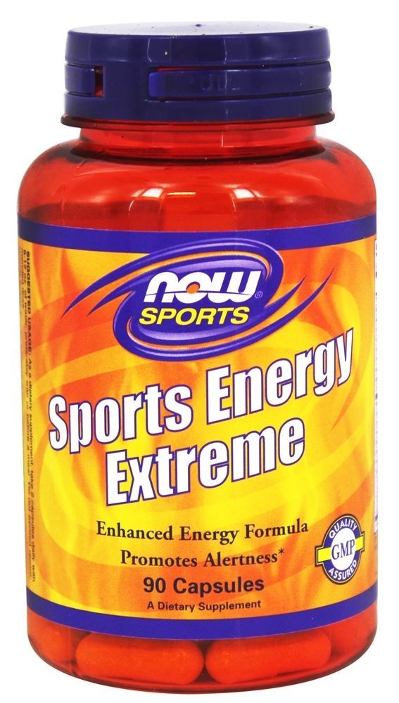 NOW Foods Sport Energy Extreme 90 Cap Magnesium Tyrosine Guarana Late Date July
