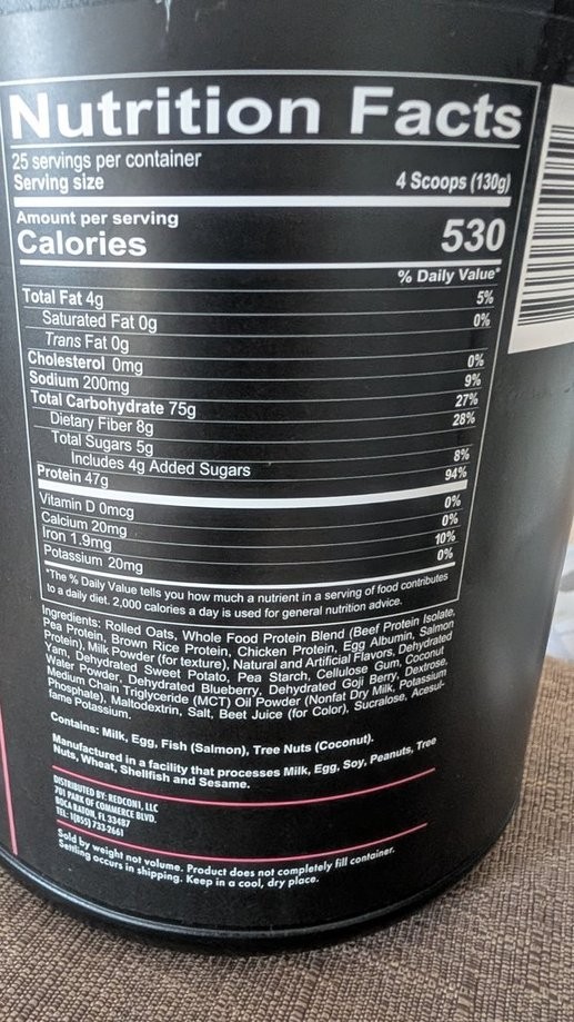 Redcon1 MRE Whole Food Protein Powder – Strawberry Shortcake – 7 lb – Exp 9/2027