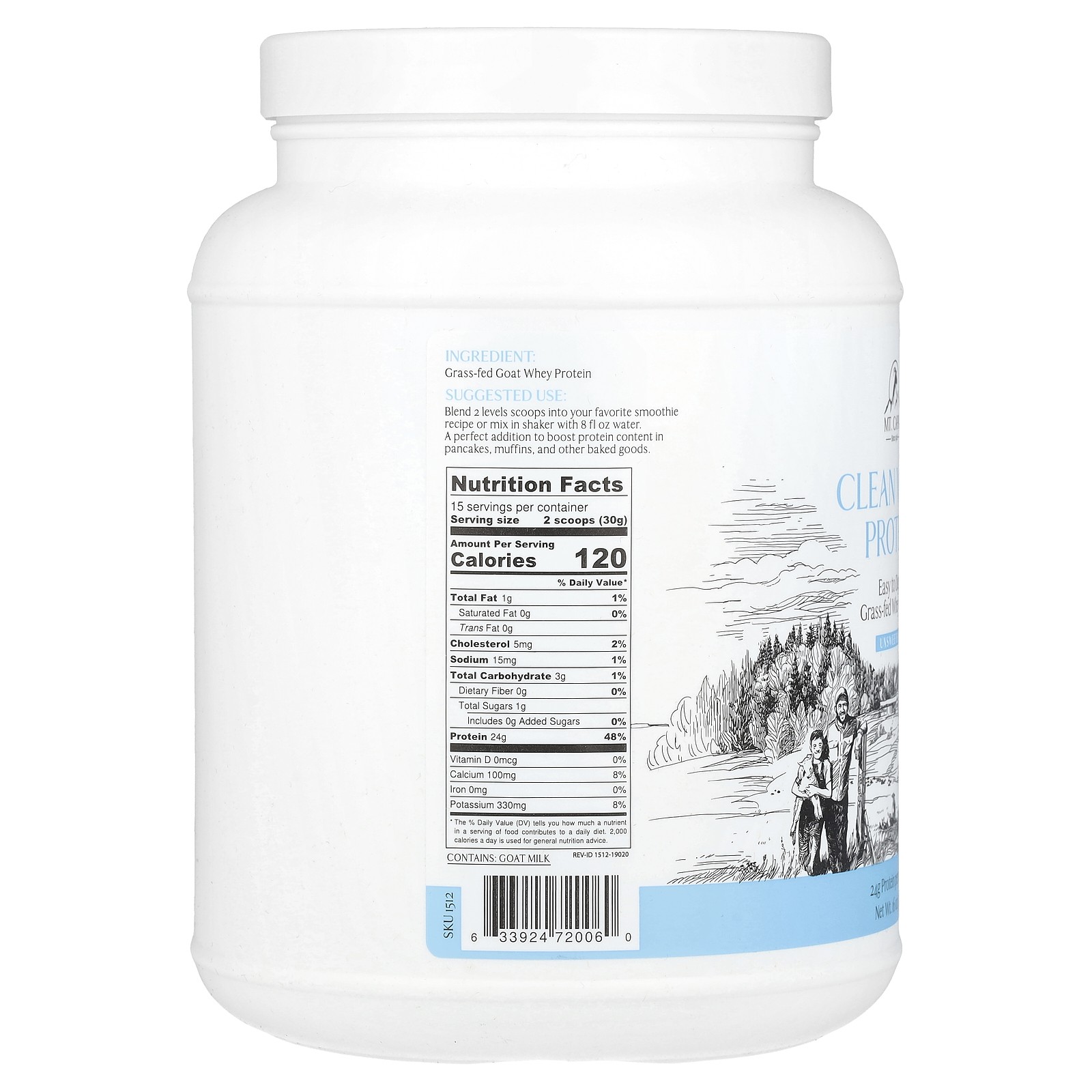 Clean Whey Protein, Unsweetened, 16 oz (453 g)