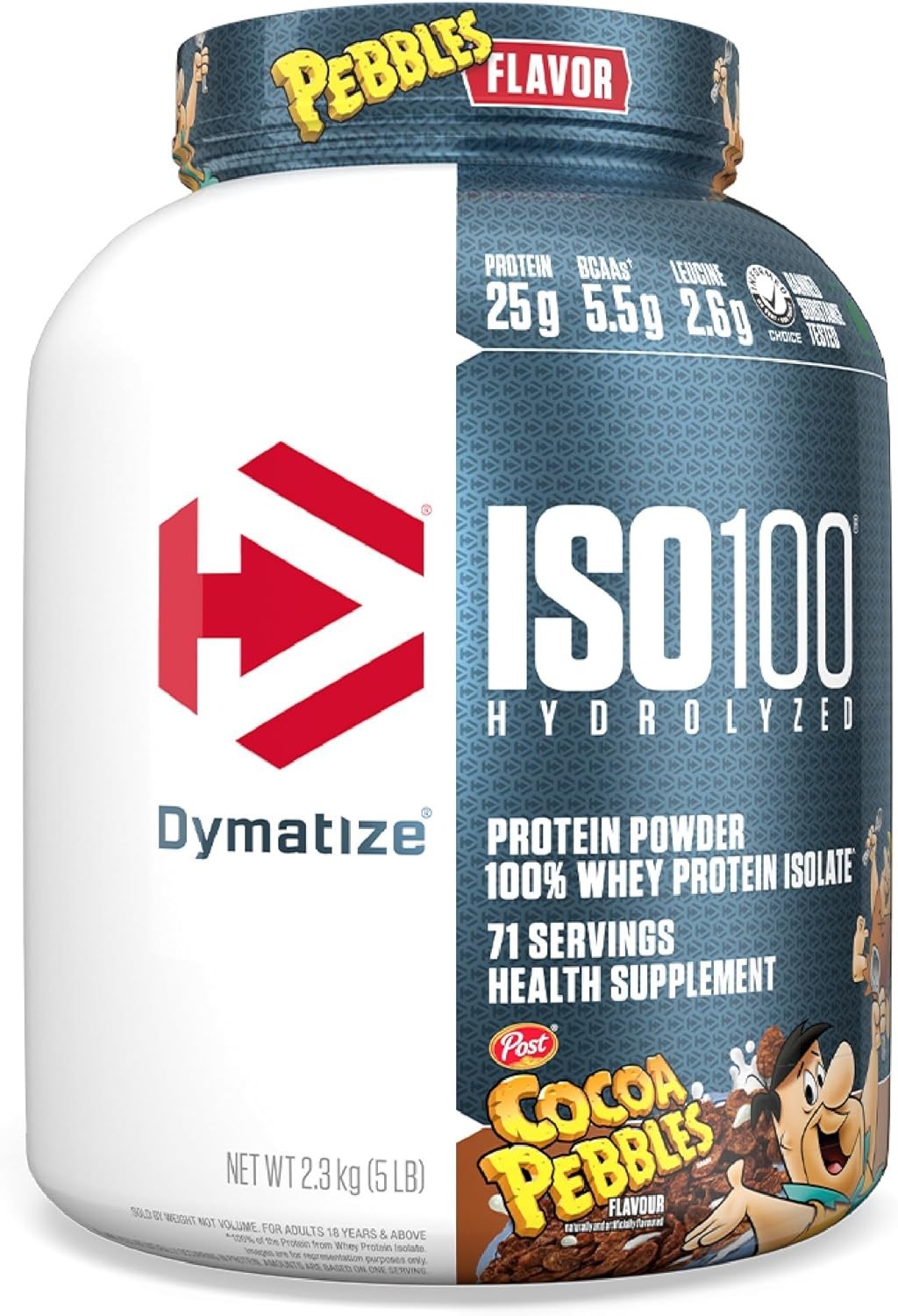 Dymatize Iso-100 5lb Whey Protein Isolate Cocoa Pebbles 71 Servings Clearance