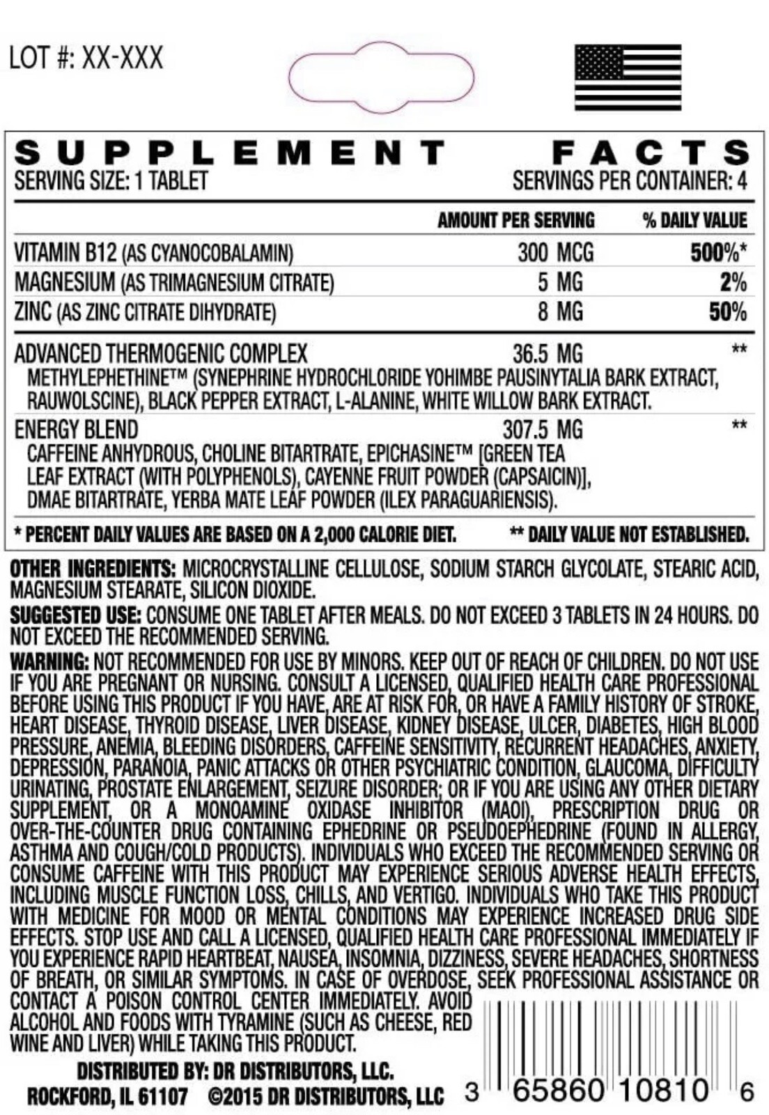 Rapid Action Extreme Energize 2-Way Energy Pills 15 packs of 4 = 60 pills 2