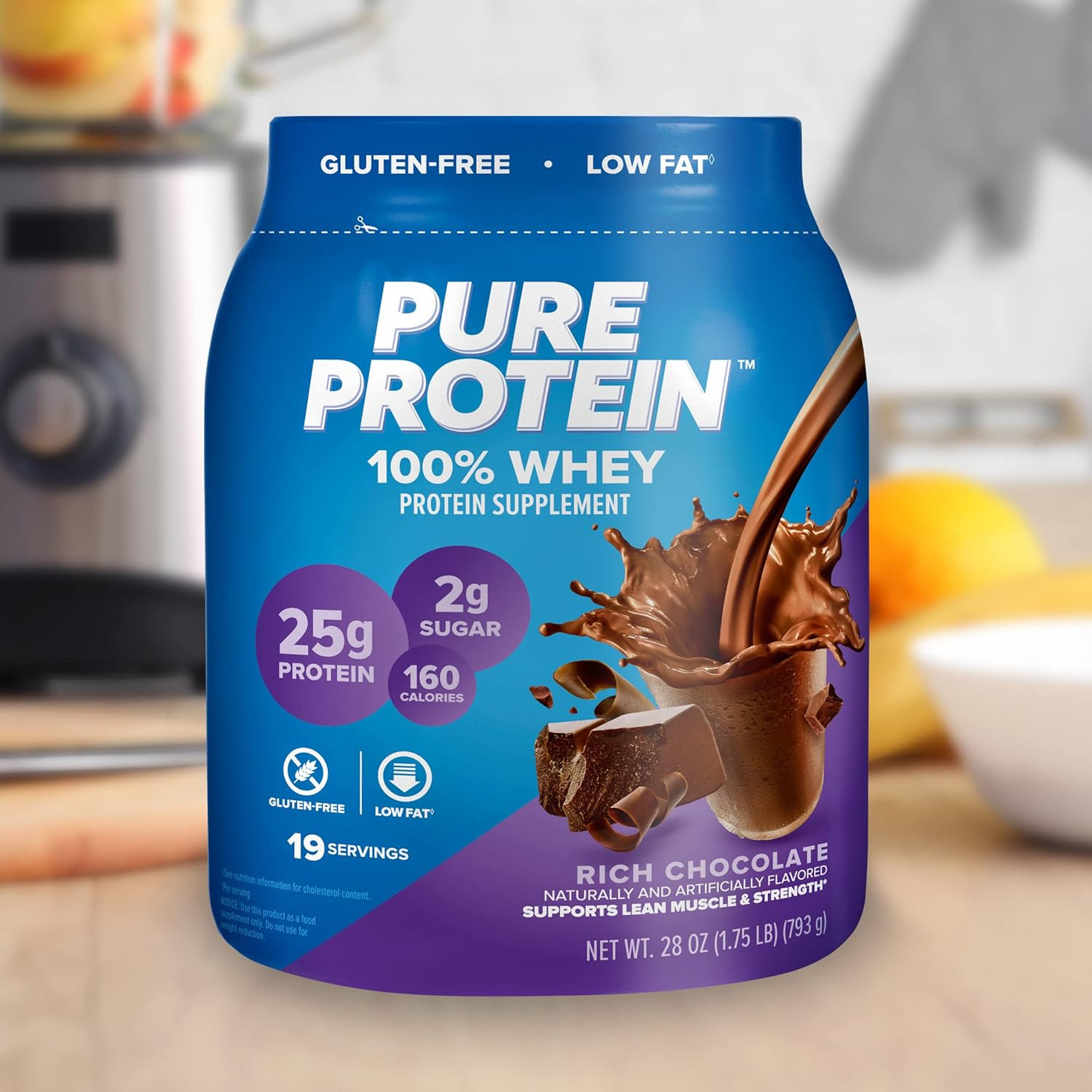 100% Whey Protein Powder, Rich Chocolate, 25 G Protein, 1.75 Lb (Packaging May V