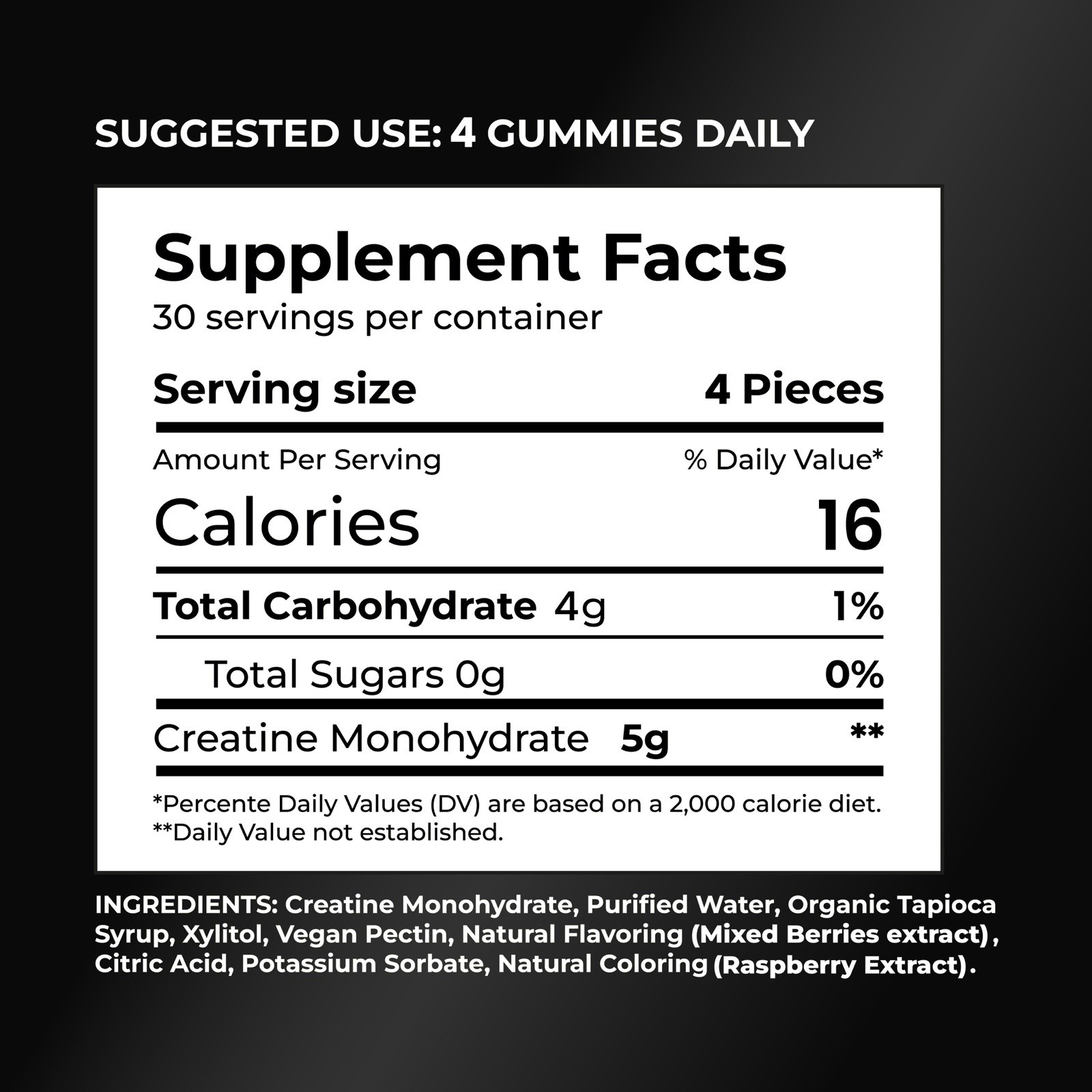 Creatine Gummies 5g 120 Ct Sugar Free Vegan Muscle SOHE HEALTH 2PK