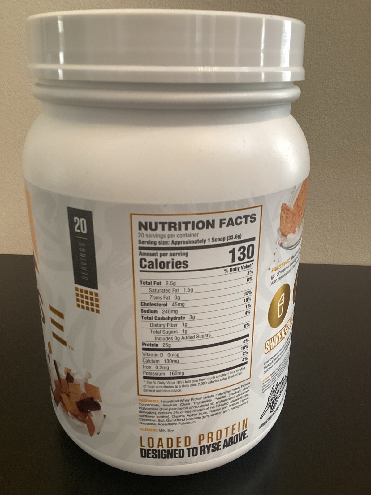 RYSE Loaded Protein Drink Mix ~ 23.7 Oz ~ Cinnamon Toast Flavor ~ EXP 02/2027
