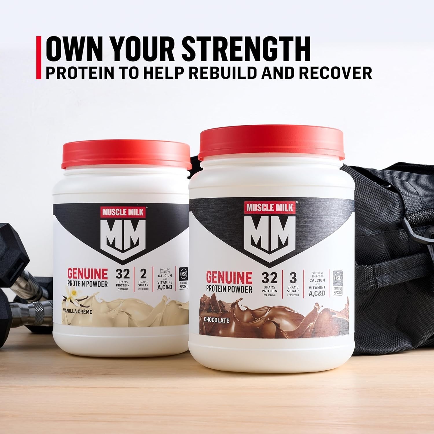 Muscle Milk Genuine Protein Powder, Chocolate, 1.93 Pound, 12 Servings