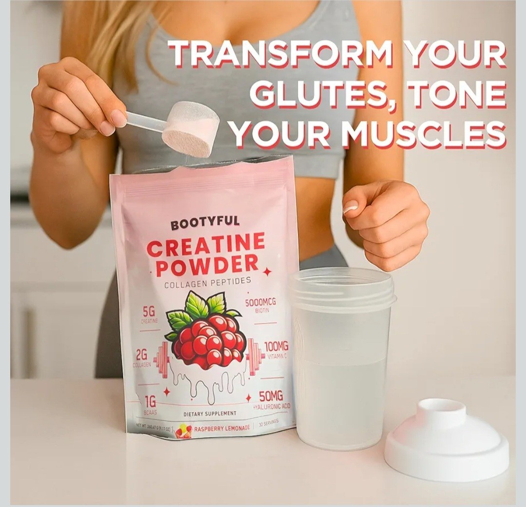 Bootyful Creatine for Women | Booty Builder | Raspberry Lemonade | 30 Servings