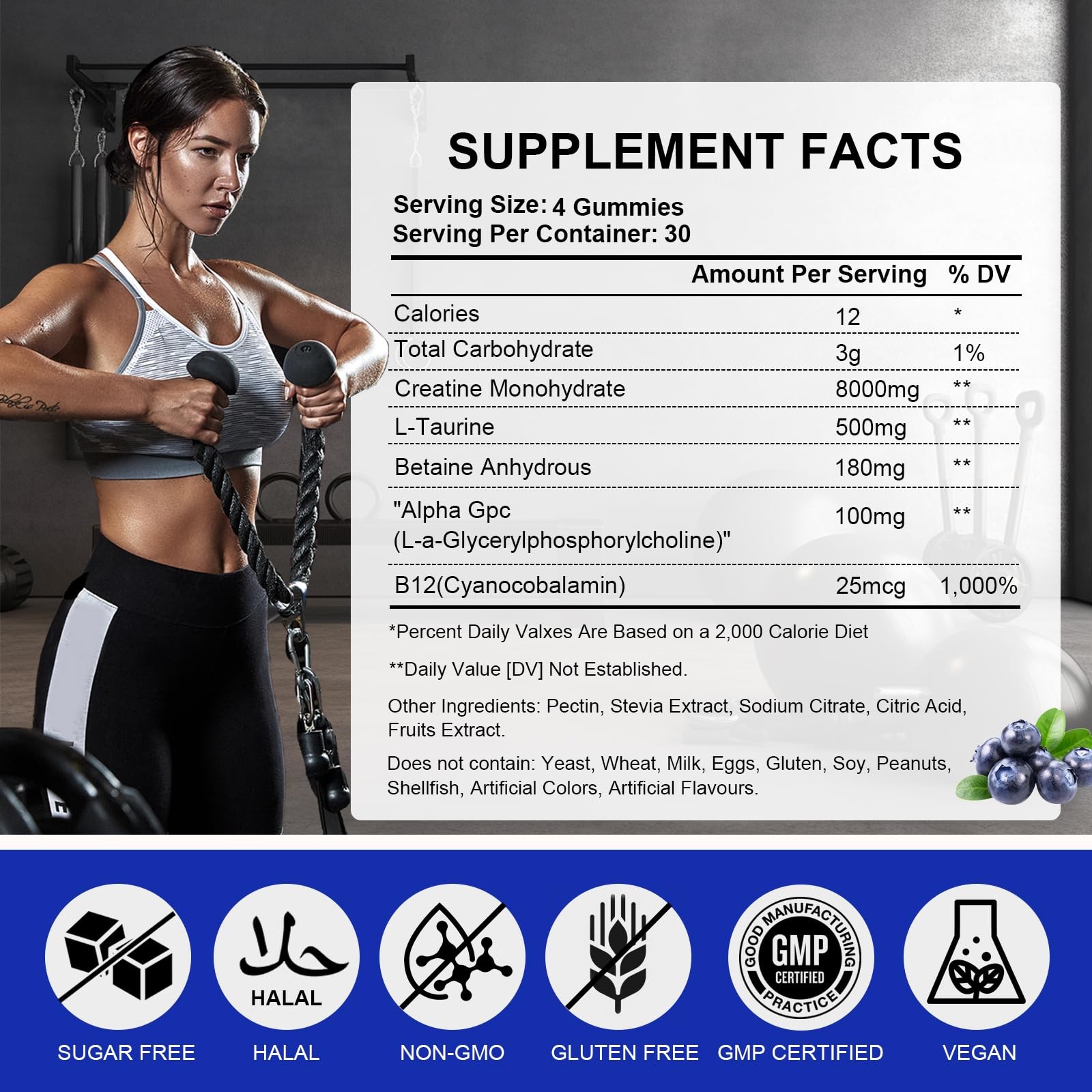 Gomitas De Monohidrato De Creatina Suplemento Muscular Previo Al Entrenamiento