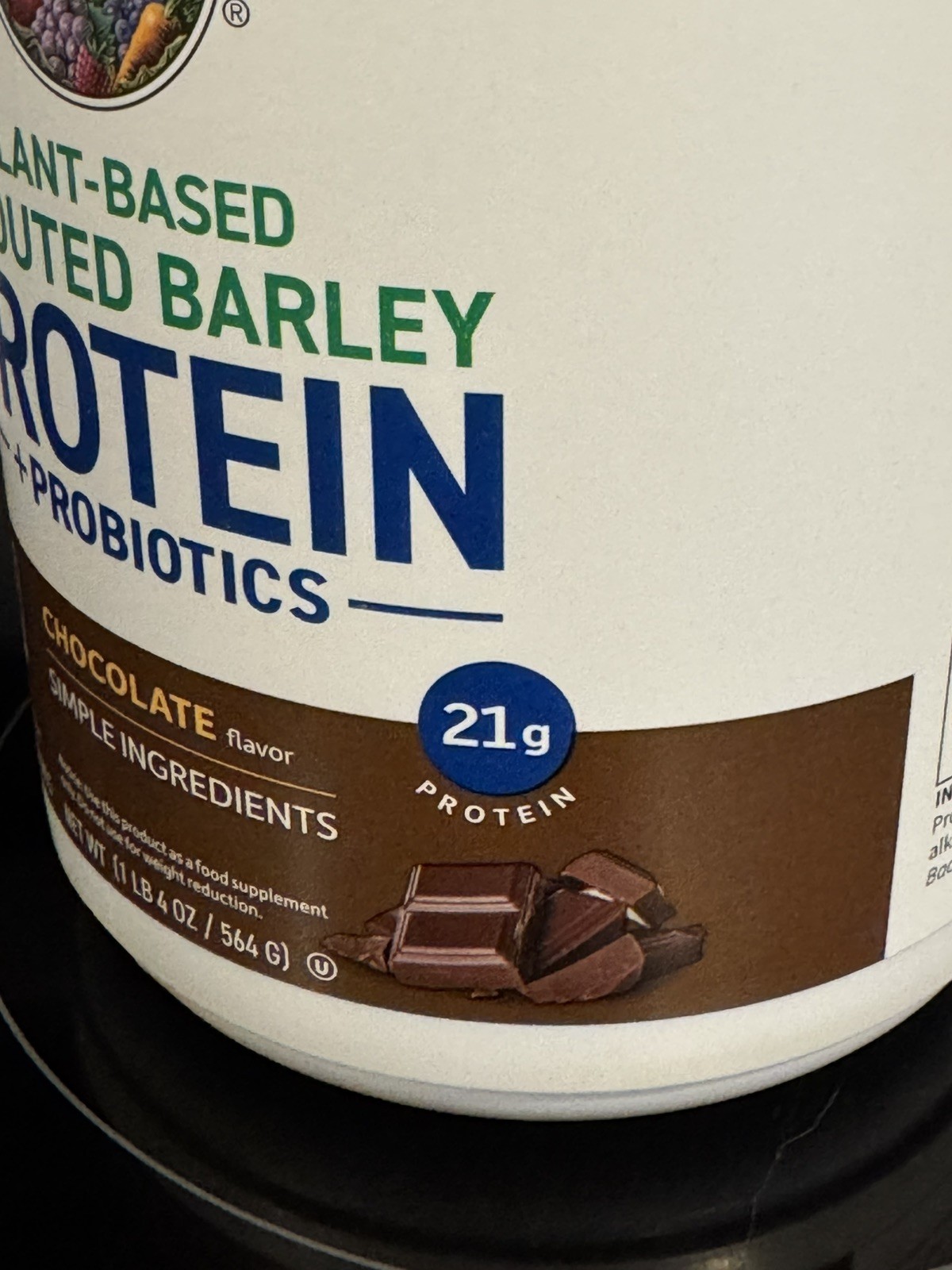 Garden of Life Plant-Based Sprouted Barley Protein Powder CHOCOLATE 20 Servings
