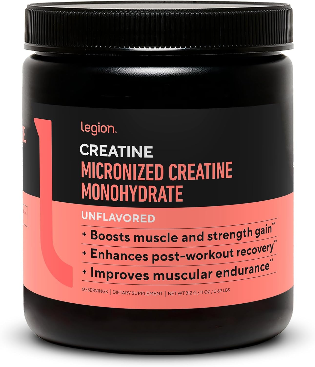 LEGION Micronized Creatine Monohydrate Supplement – Clean Creatine Powder for Mu