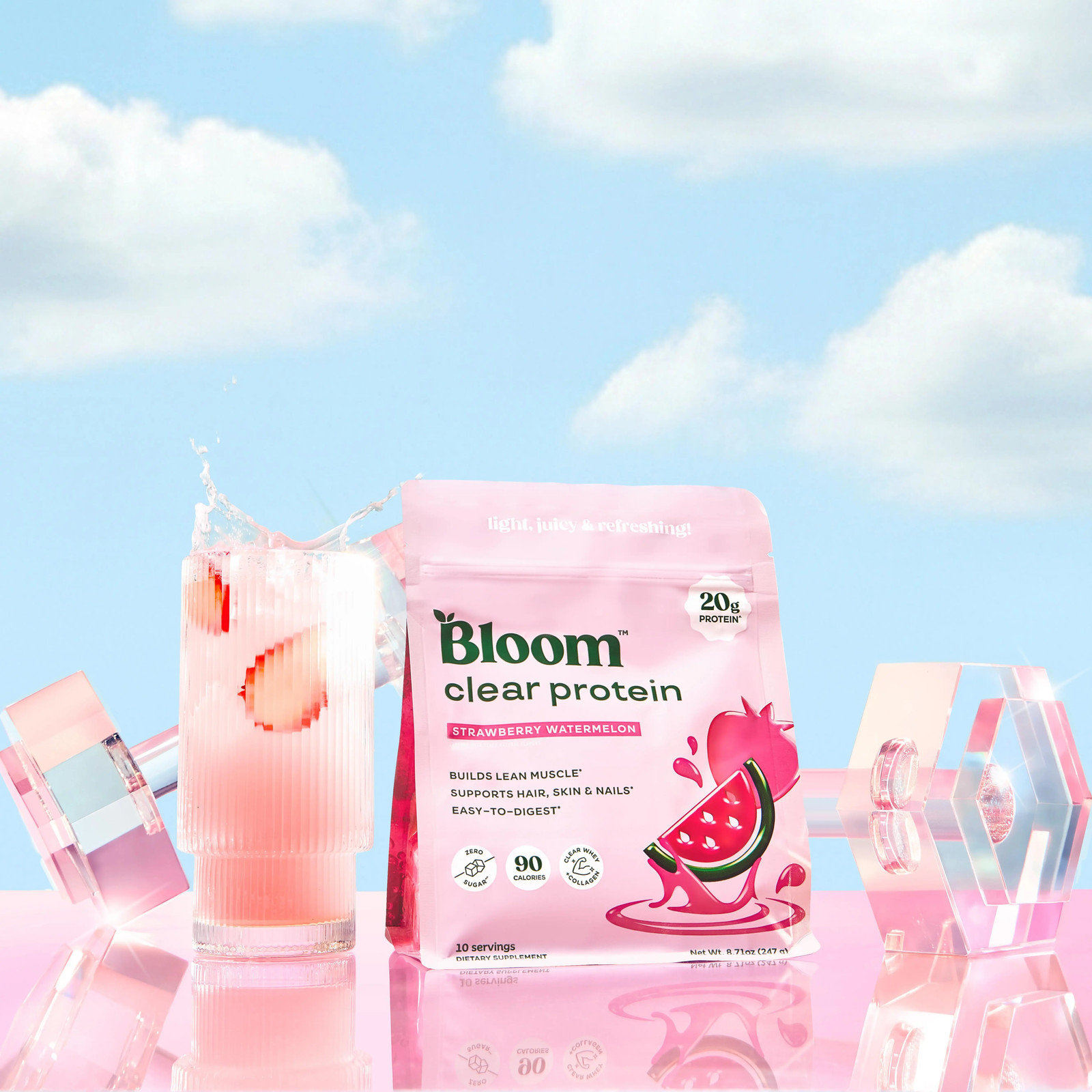 Bloom Nutrition Clear Protein – Clear Whey + Collagen Protein Blend | 20G Protei