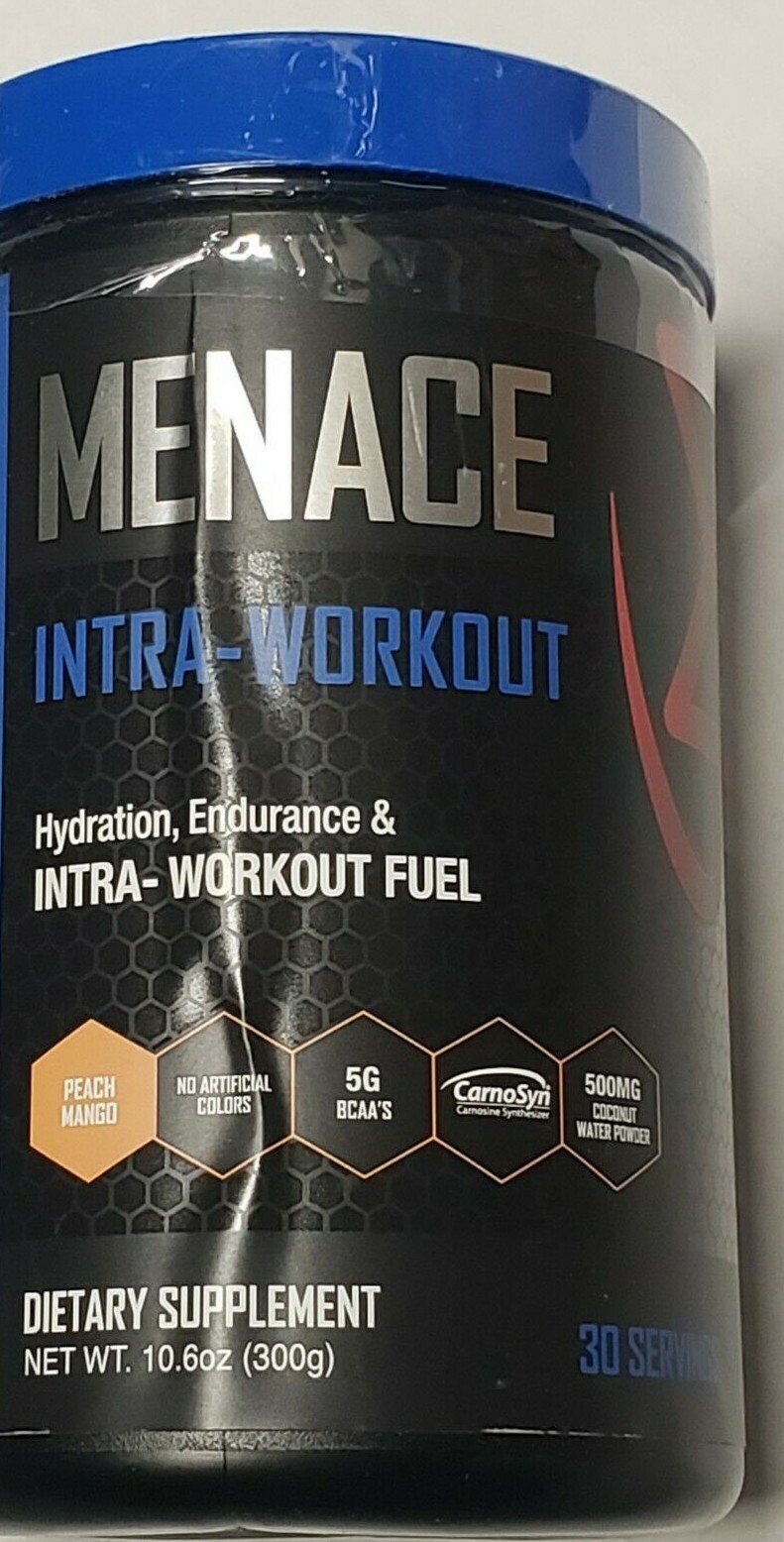 MFIT SUPPS – MENACE – Intra-Workout – Peach Mango – 30 Servings – Exp 12/2024