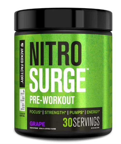 Nitro Surge Pre-Workout Grape 8.78oz, 30 Servings. New-Sealed Exp 2027