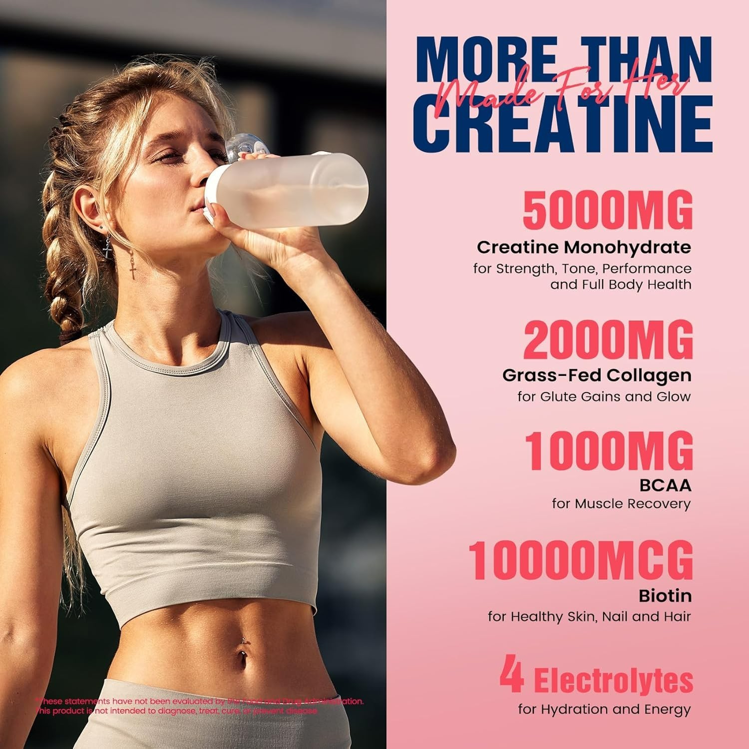 Giotto Creatine & Collagen Powder for Women – 10.58 oz – 04/2027
