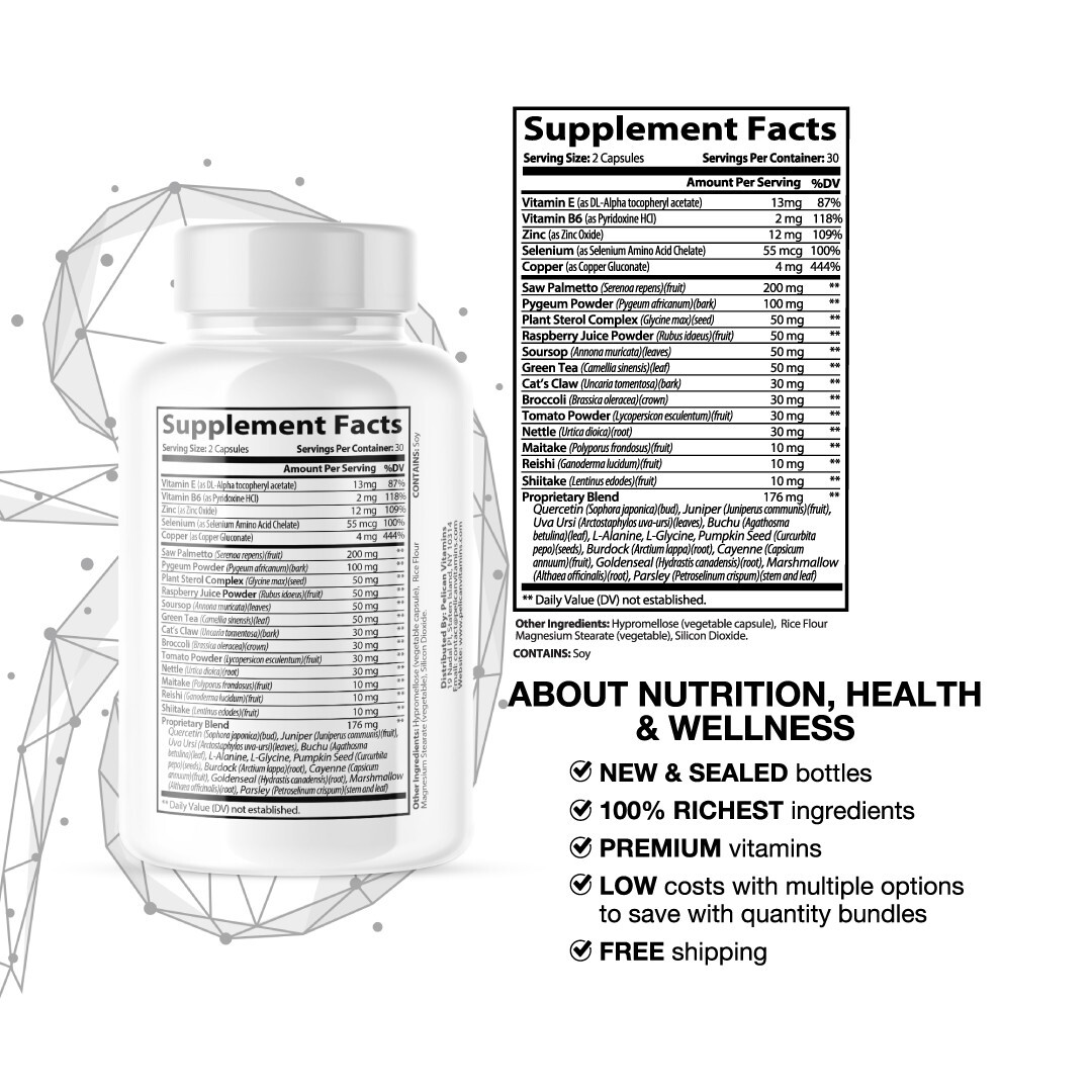 UrinoFix- Prostate Support- 2 Bottles- 120 Capsules