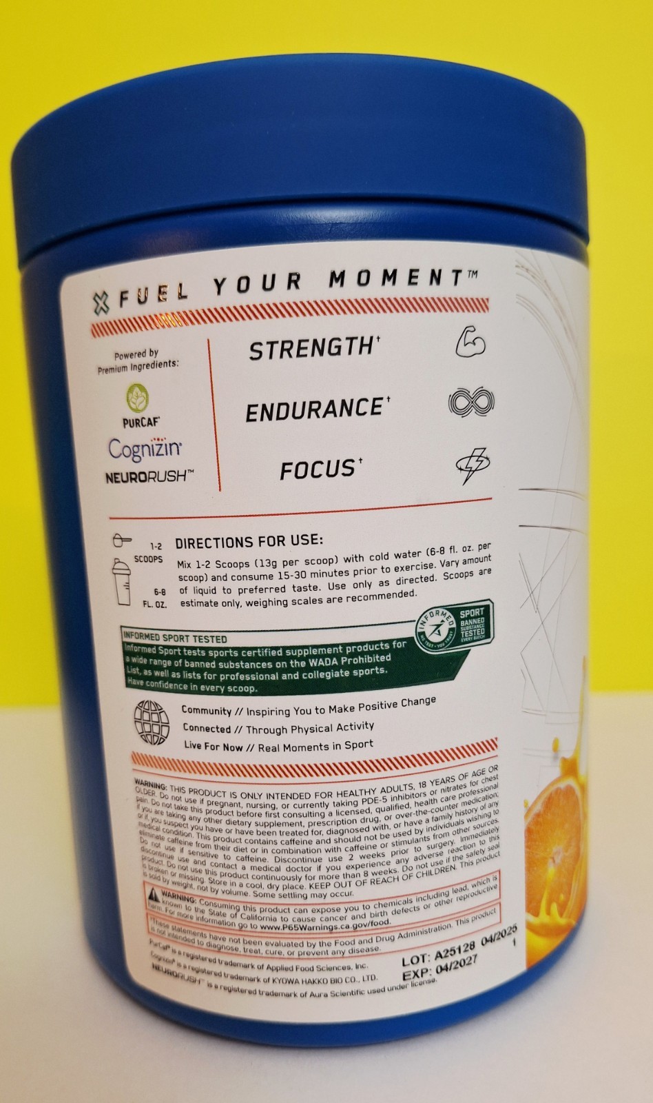 AN Performance TANG🍊 Pre-Workout, 30 Servings, 150mg Natural Caffeine, 04/2027✨