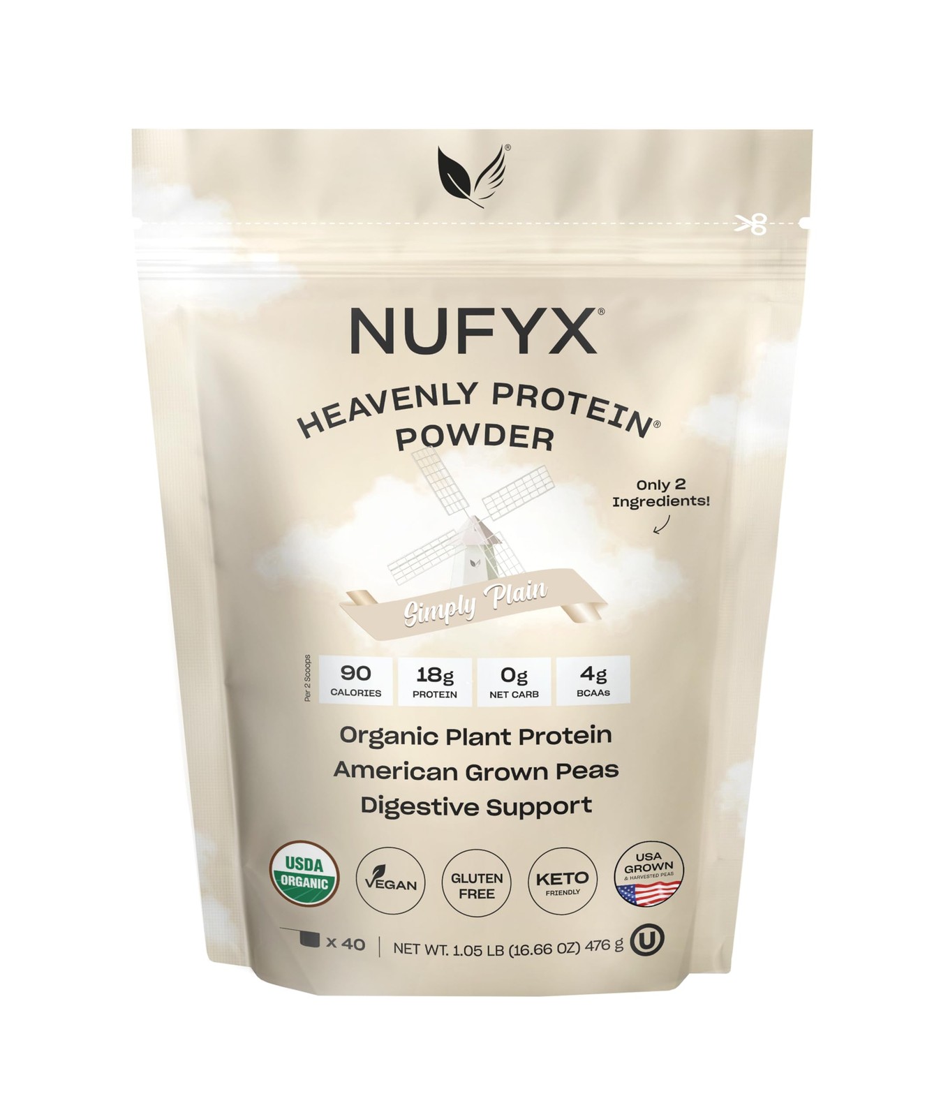 NUFYX® Family Owned Protein Powder, Organic Plant-Based, Made with 100% USA Grow