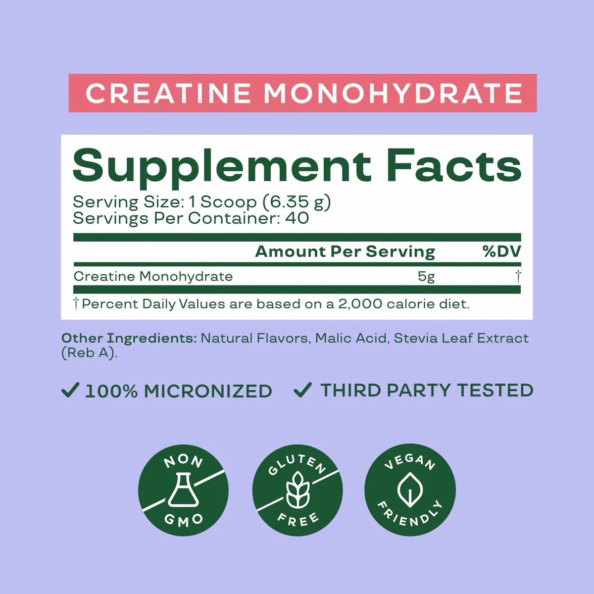 Bloom Nutrition Creatine Monohydrate Powder Raspberry Lemon 40-svg EXPIRES 1/29
