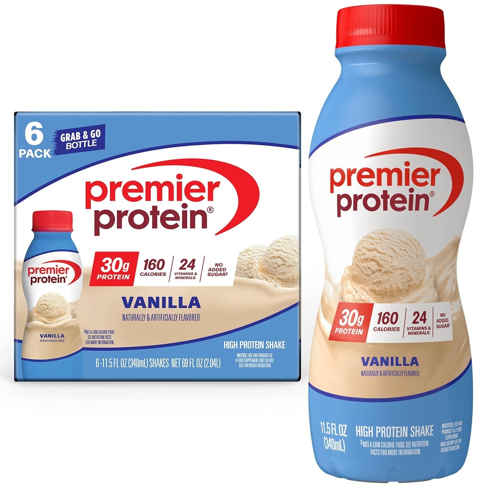 Premier Protein Shake, Chocolate, 30g Protein, Gluten-Free, 12 Pack
