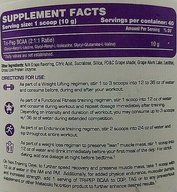 BEST AMINO ACIDS ON THE MARKET BCAA Tripeptides Branch Chain Amino Tri Pep