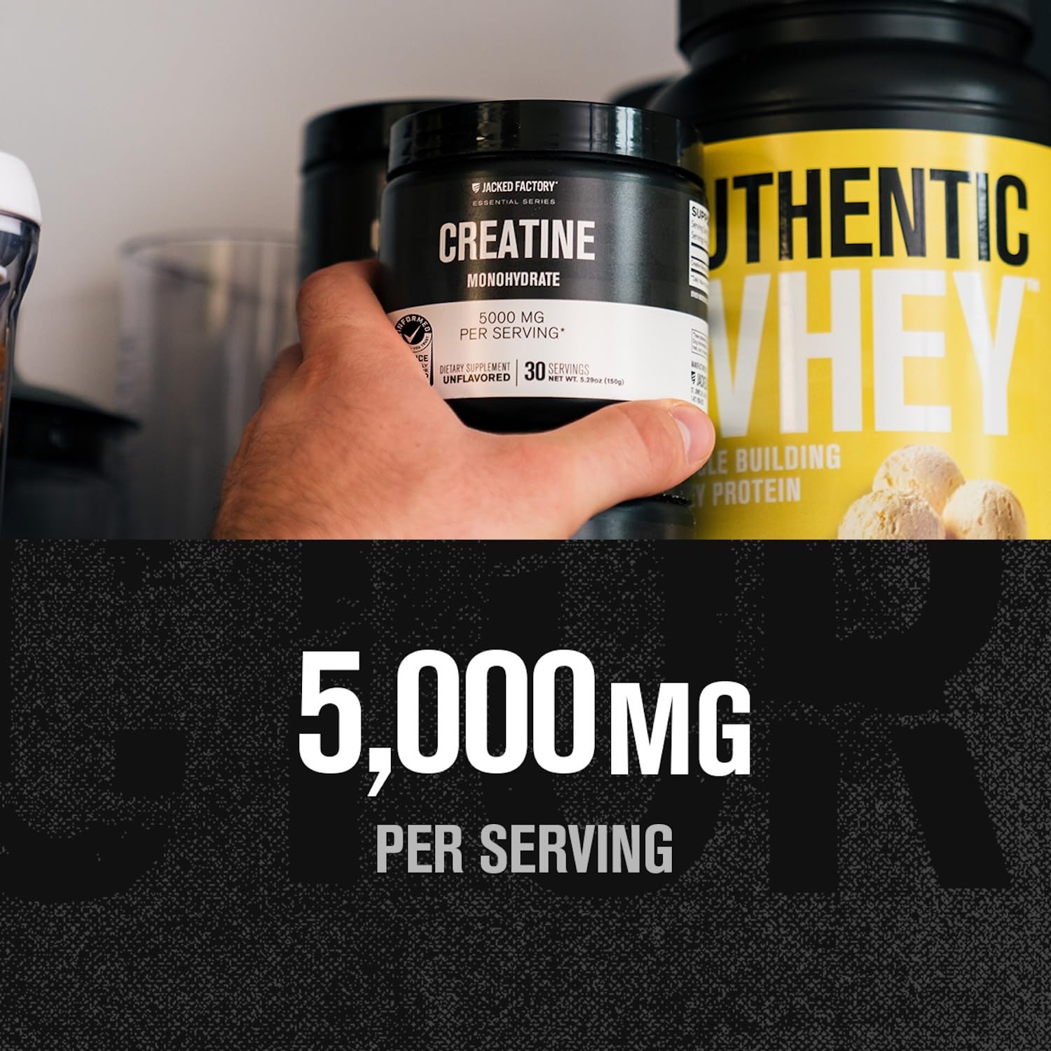 Jacked Factory Creatine Monohydrate Powder 150g – 5g 30 Servings (Pack of 1)