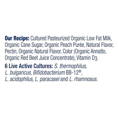 Peach Probiotic Yogurt Smoothie 10 oz 10g Protein USDA Organic Drink
