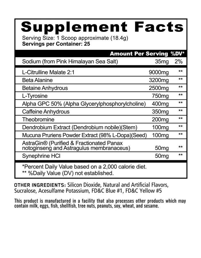 PANDA Supplements Pandamic Extreme Pre Workout 25 Servings Sour Gummy Energy