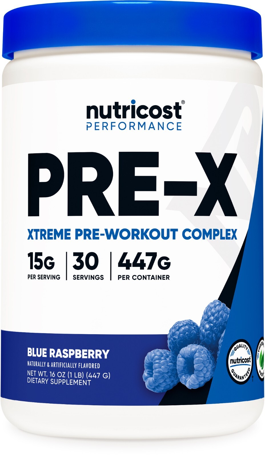 Nutricost Pre-X, Xtreme Pre-Workout Powder Complex, Blue Raspberry, 30 Servings