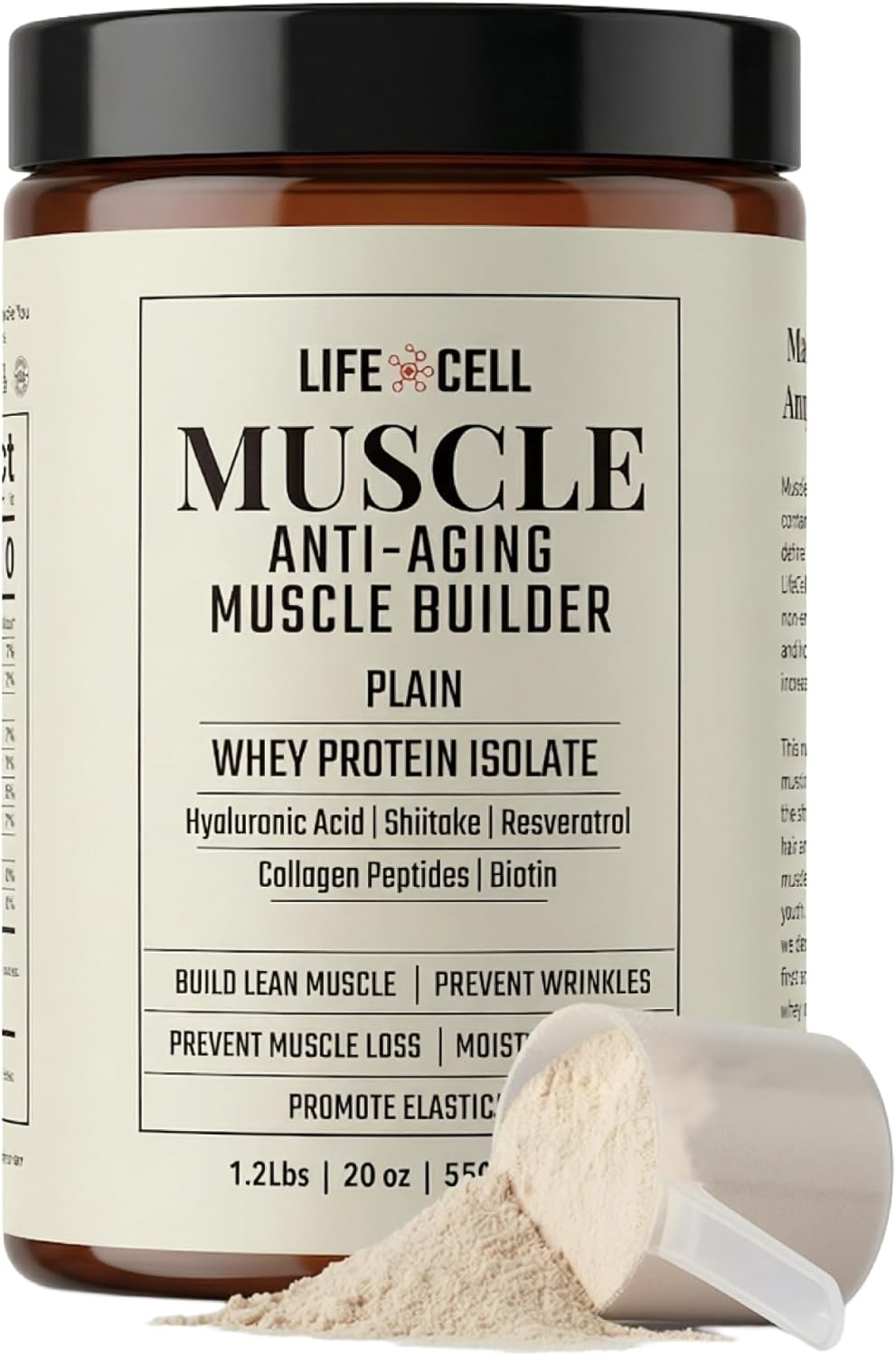 Whey Protein – Anti-Aging Muscle Builder with Shiitake Mushroom, Collagen & Hyal