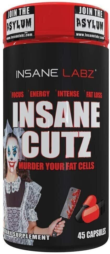 Insane Labz Insane Cutz Extreme Energy Fat Burner Thermogenic 45 Capsules New