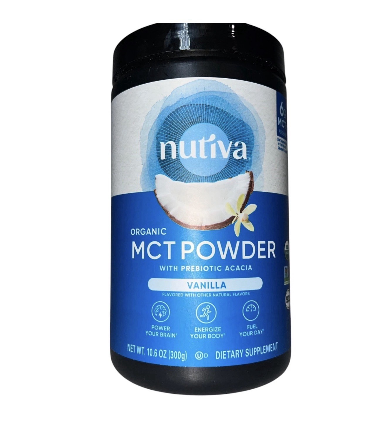 Nutiva Organic MCT Powder Vanilla 10.6 oz BB 7/2026 NEW