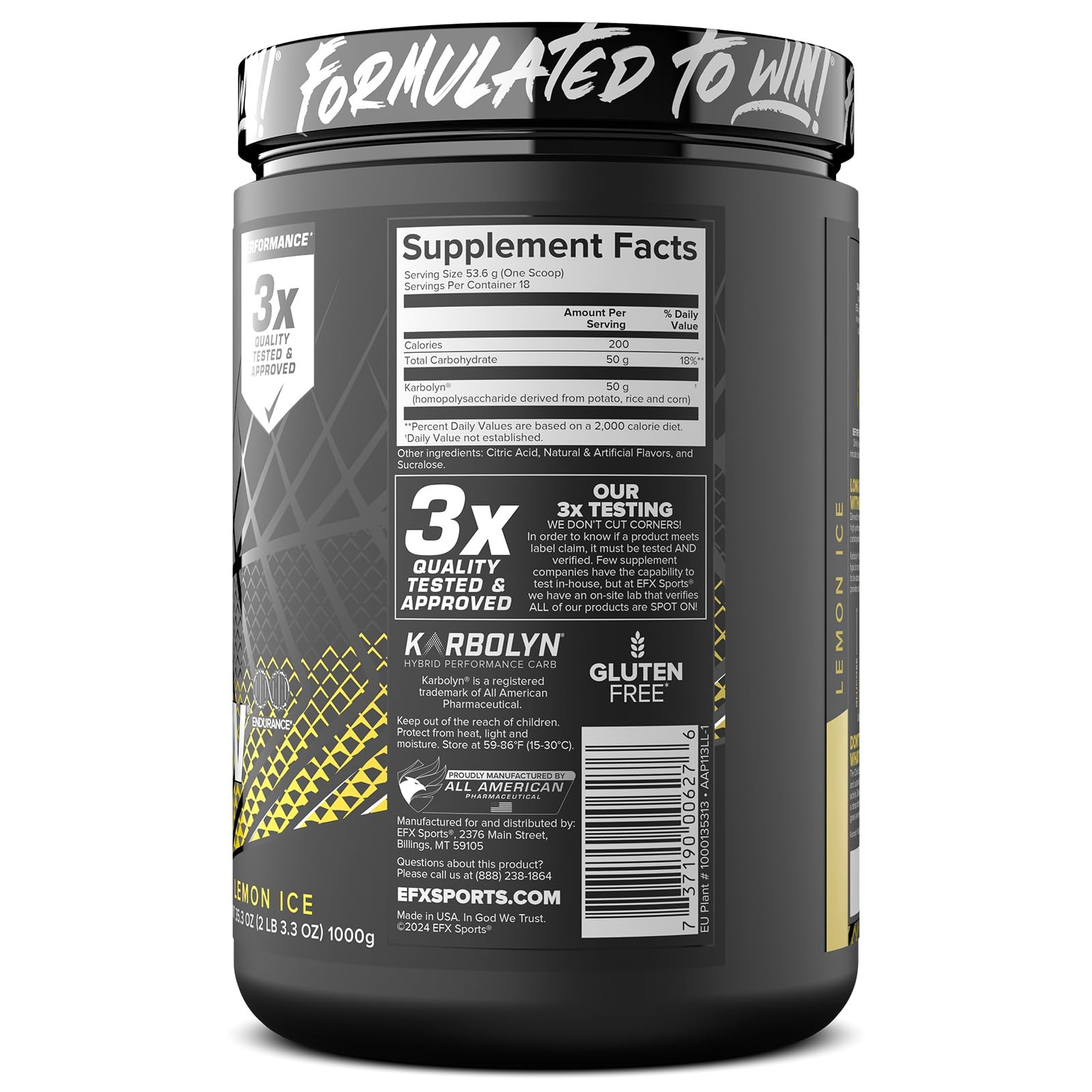 EFX Sports Karbolyn Fuel | Fast-Absorbing Carbohydrate Powder | Carb Load, Su…