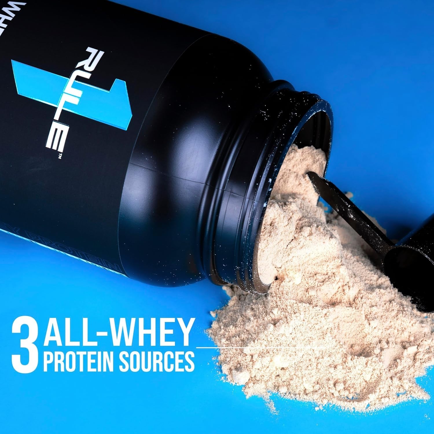 Rule 1 Whey Protein – 24g FastActing Protein from AllWhey Sources with Natura…