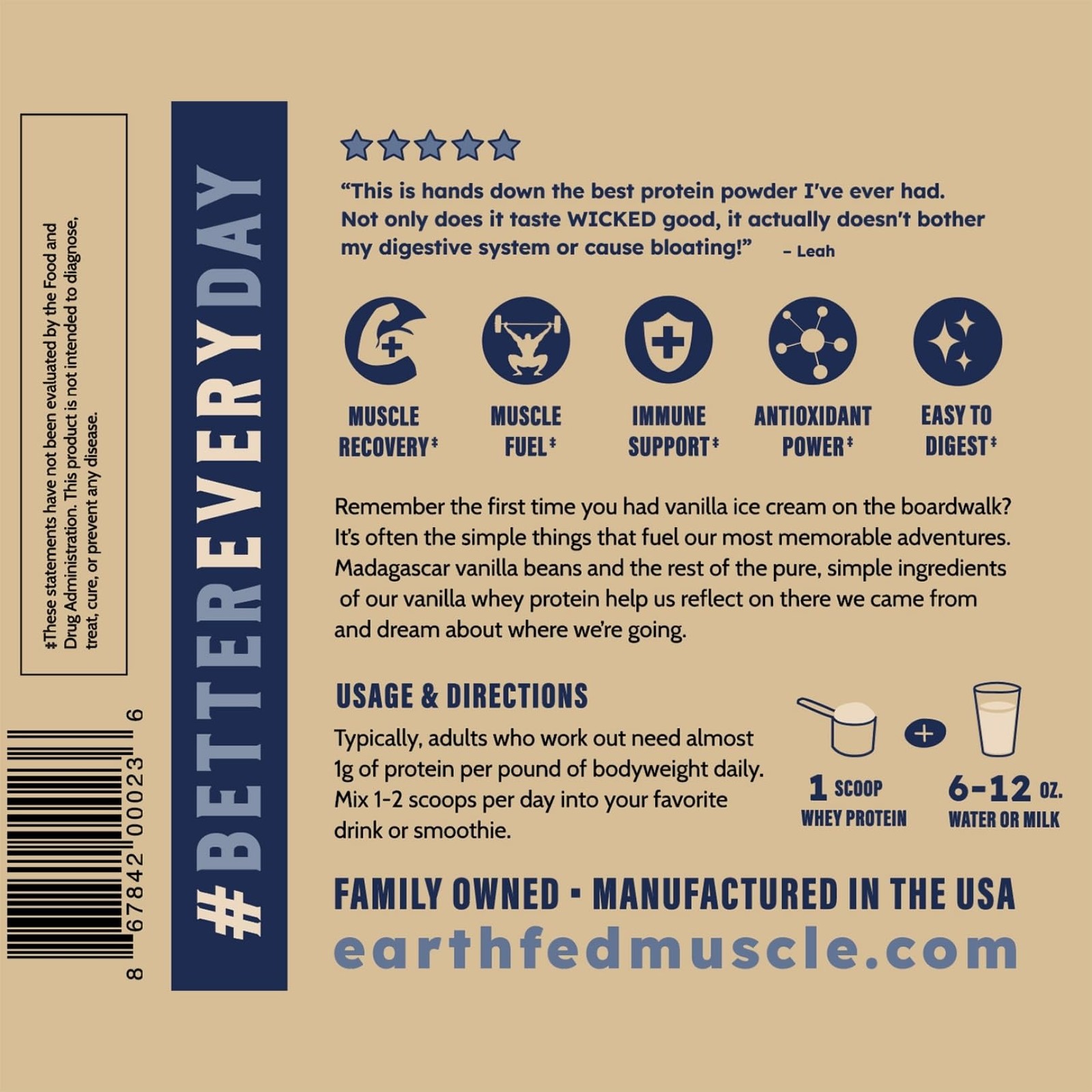 Earth Fed Muscle Whey Back Irish Grass Protein 2 Pound (Pack of 1)