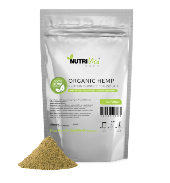 2X 5LB (10lb) 100% Pure Organic Hemp Protein Powder 50% Isolate High Fiber