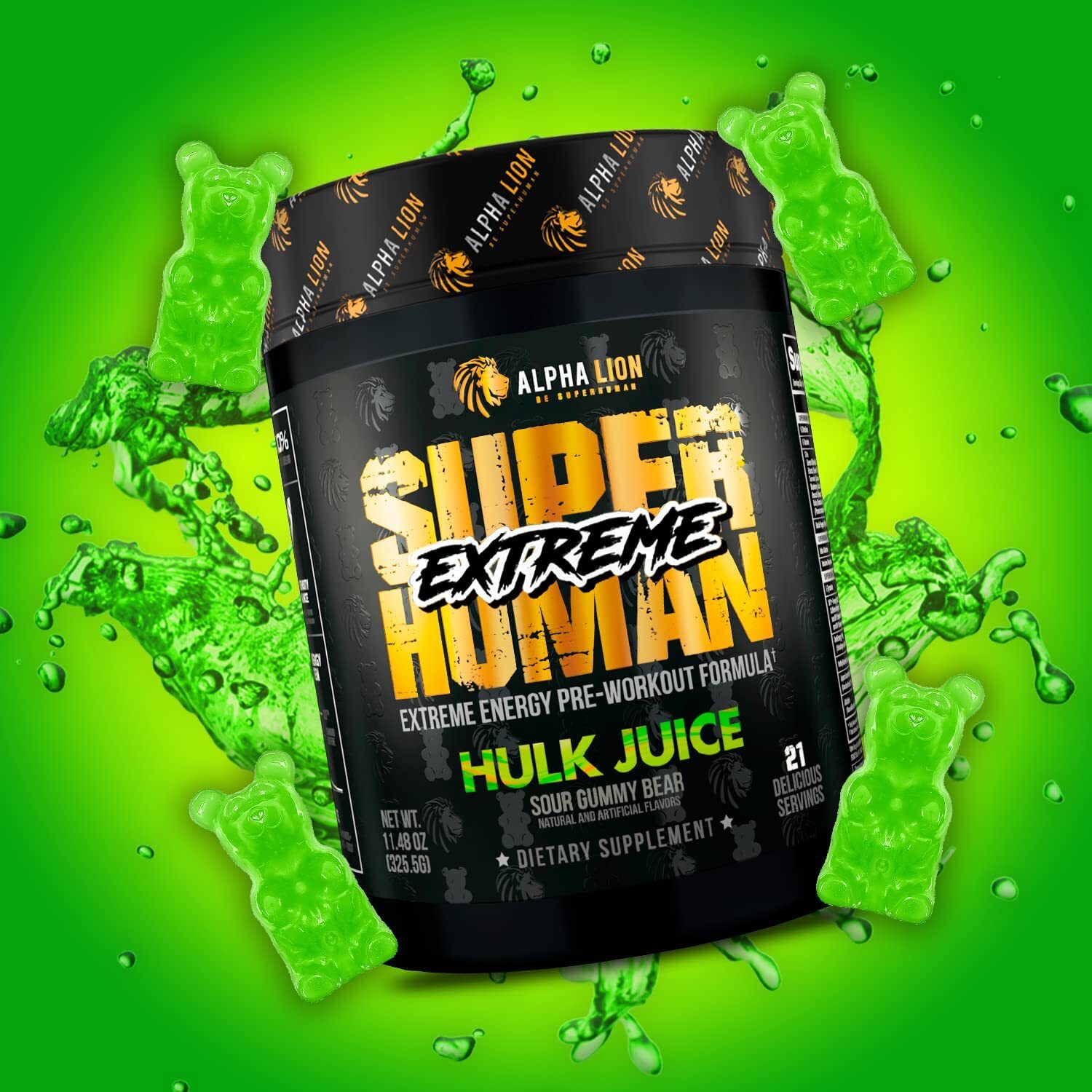Alpha Lion Superhuman Extreme Energy Hardcore Preworkout 21 Full Servings New