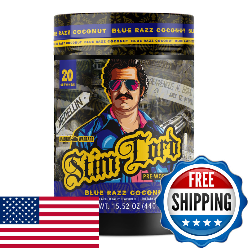 Anabolic Warfare Stim Lord Pre-Workout Blue Razz Coconut – 20 Servings