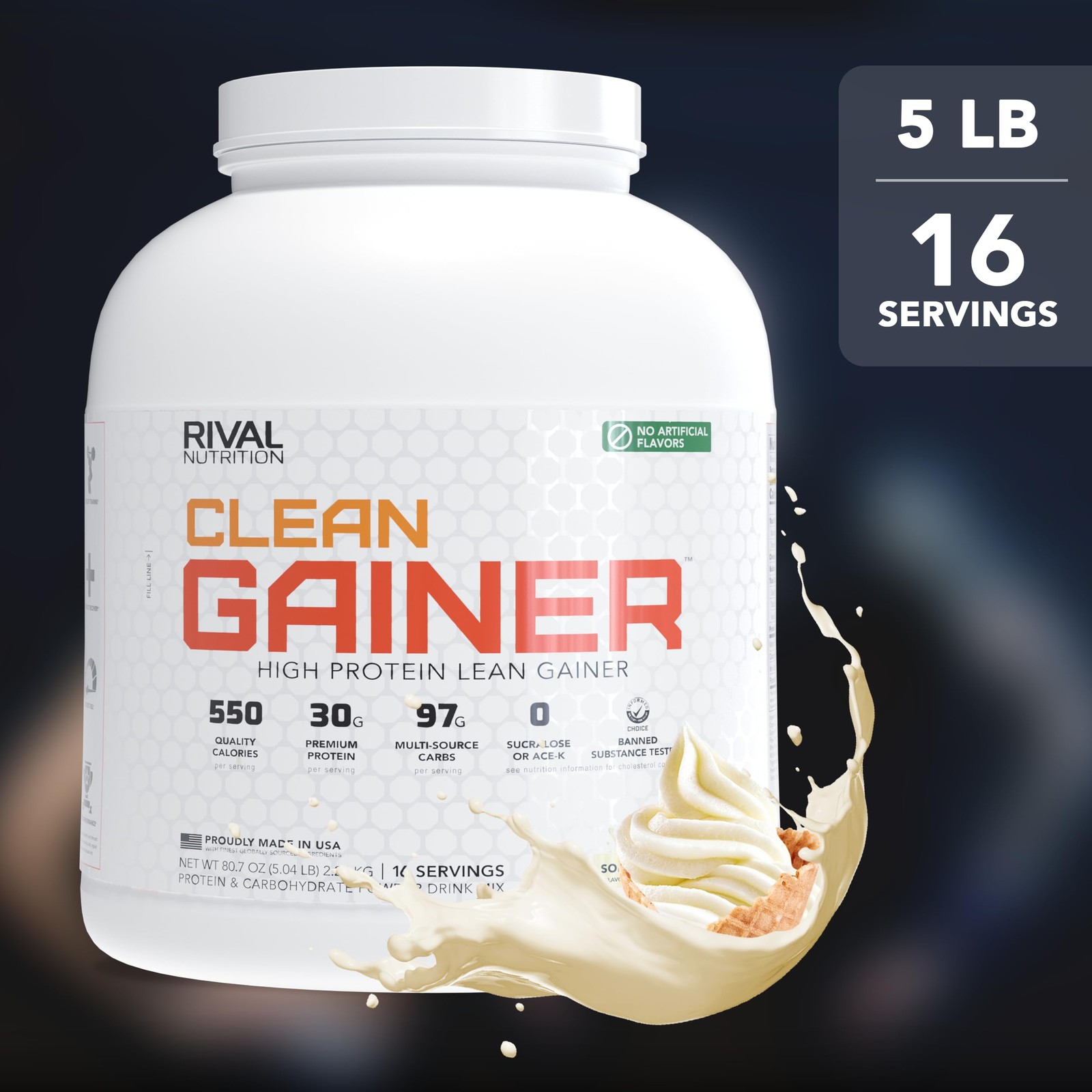Proteina 5 Lbs En Polvo 30g Para Ganar Masa Muscular Mujer Hombre Sabor Vainilla