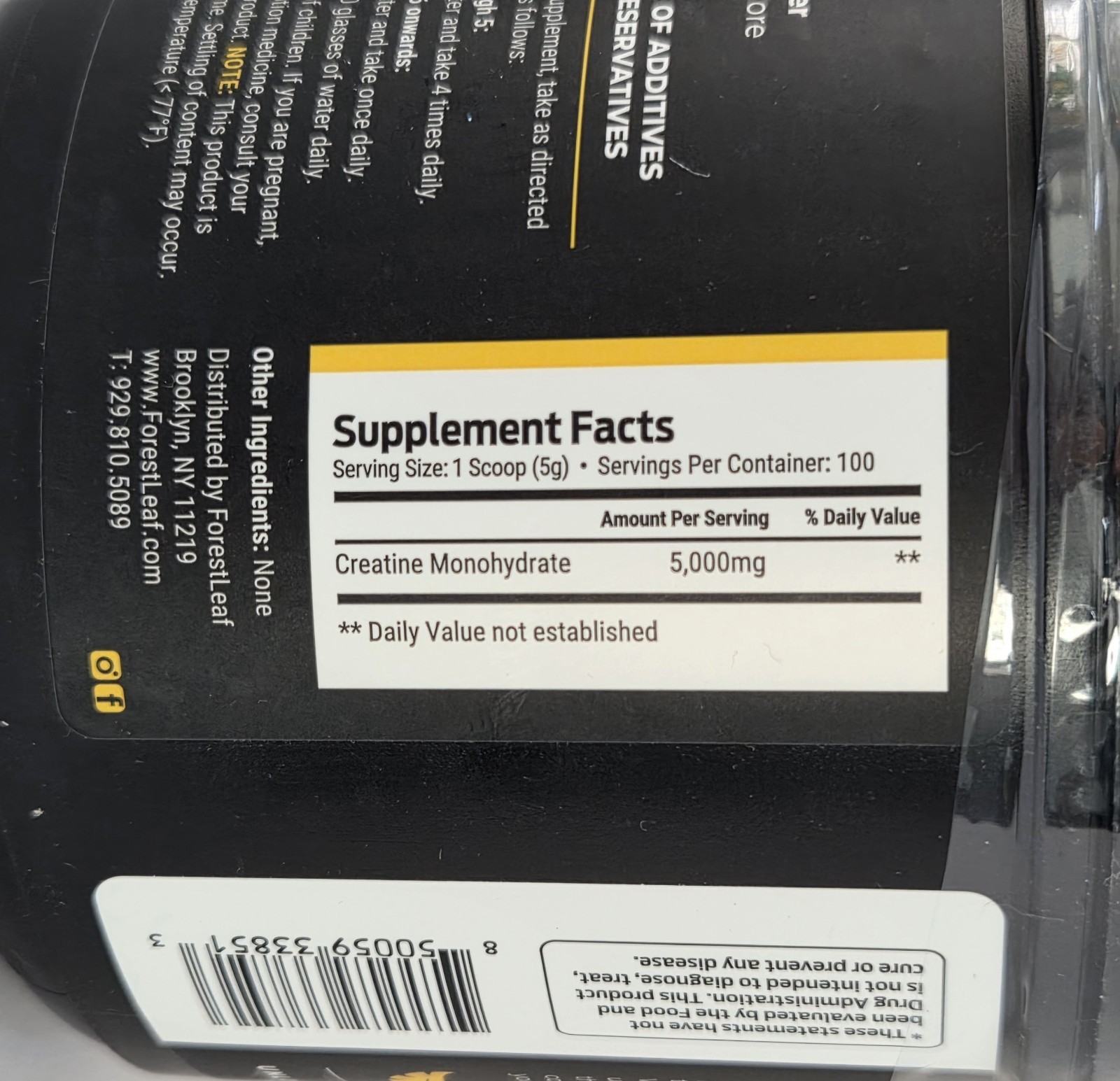 TWO PACK – ForestLeaf Creatine Monohydrate Powder 500g Micronized 100 Svgs Each