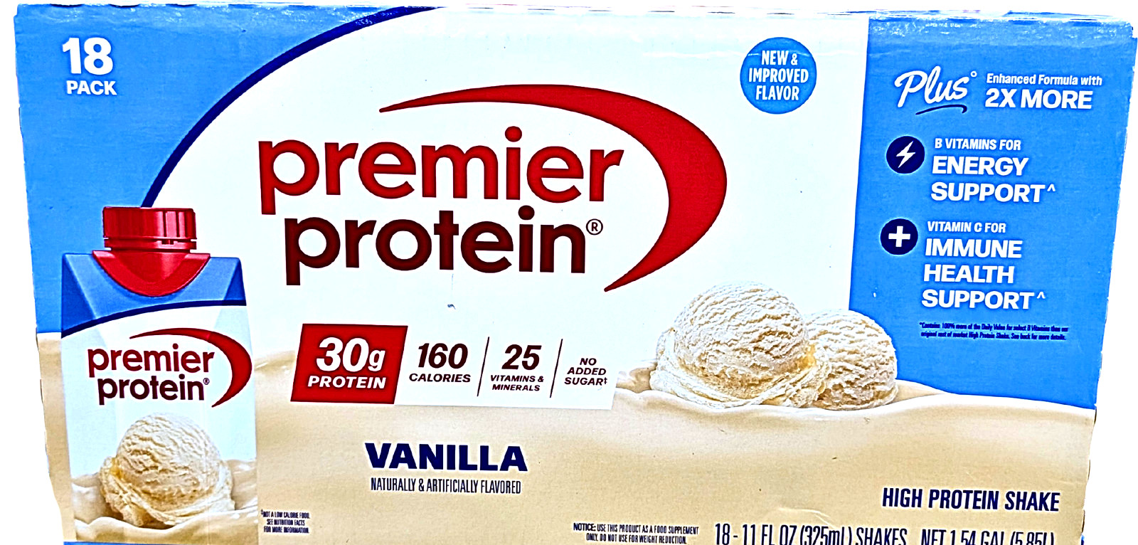 Premier 30g Plus High Protein Shake Vanila 18 Ct x 11 Fl Oz 10/26 EXP 01/2027