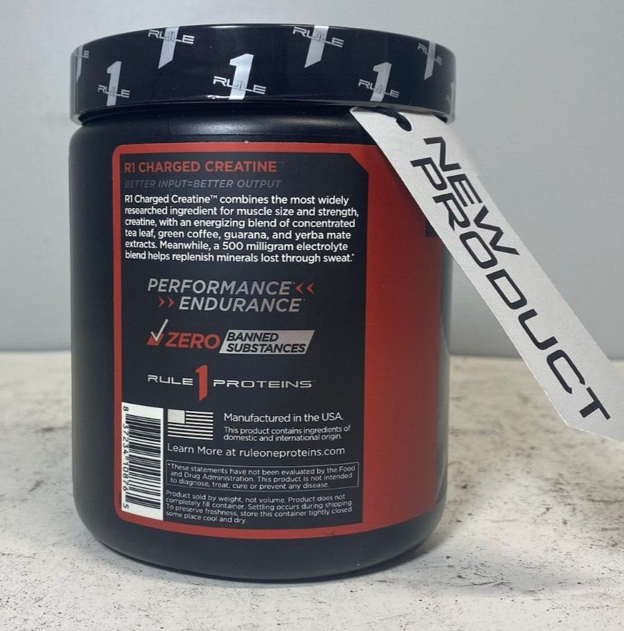 Rule One Charged Creatine Blue Razz Lemonade 30 Servings Dietary Supplement USA